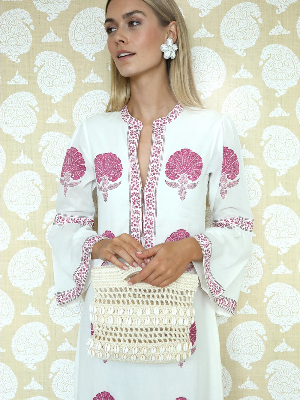 ASHA by ASHLEY McCORMICK POMEGRANATE MEDALLION KAFTAN XS - Picture 5 of 6